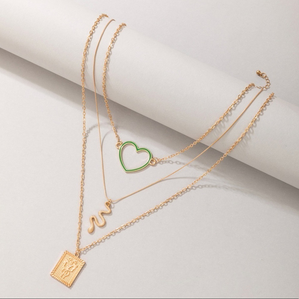 Snake Charm Layered Gold Necklace